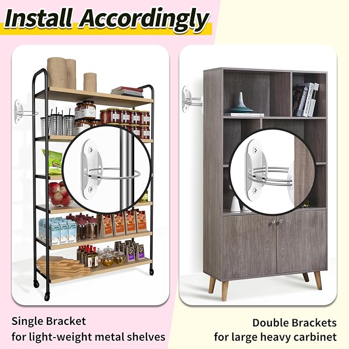 Anti Tip Furniture Anchors (6 Packs) Furniture Anchors for Baby Proofing, Earthquake Straps for Furniture Dresser Wall Safety Anchor Furniture Safety Straps Wall Straps, White