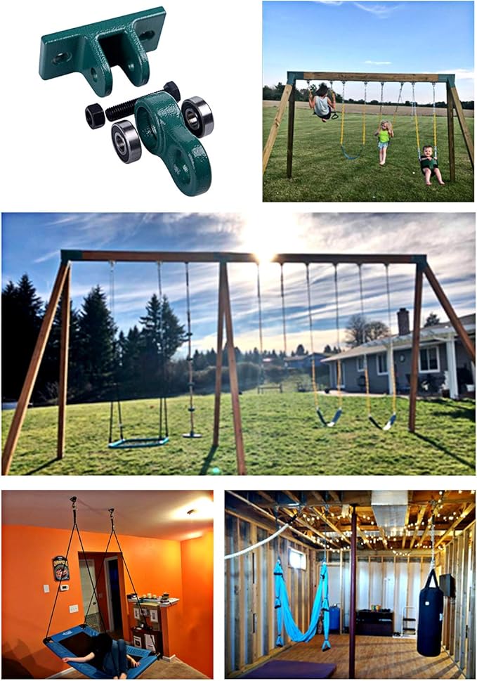 Heavy Duty Black Swing Hangers Screws Bolts Included Over 5000 lb Capacity Playground Porch Yoga Seat Trapeze Wooden Sets Indoor Outdoor 2 Pack