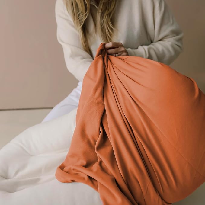 Baby Lounger - Snuggle Cozy Me Infant Lounger for Newborns | Flannel Cover, Breathable Soft, Portable Awake-Time Pad, Essential Baby Gift - Orange