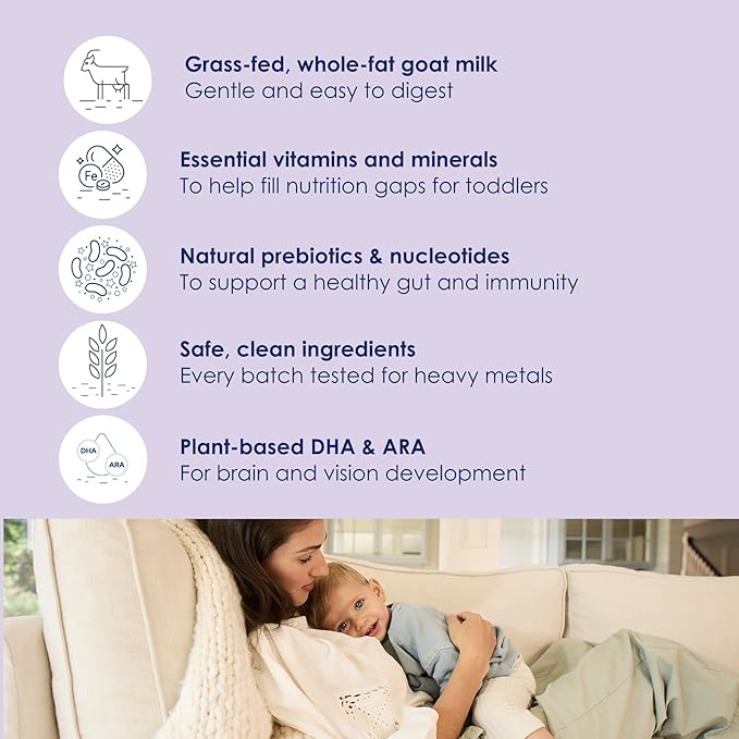 Kabrita Goat Milk Toddler Nutrition, 12-24 Months - Easy to Digest, Contains Vitamin D, Calcium, Iron, DHA, Non-GMO - Gentle on Sensitive Tummies - Supports Gut Health & Sleep - 28oz.