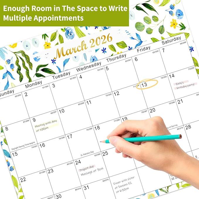 2025-2027 Magnetic Fridge Calendar 21 Monthly Magnetic Calendar for Refrigerator Planner Runs from October 2025 Until June 2027 Easy Organizing Markers Tearable (Flower)