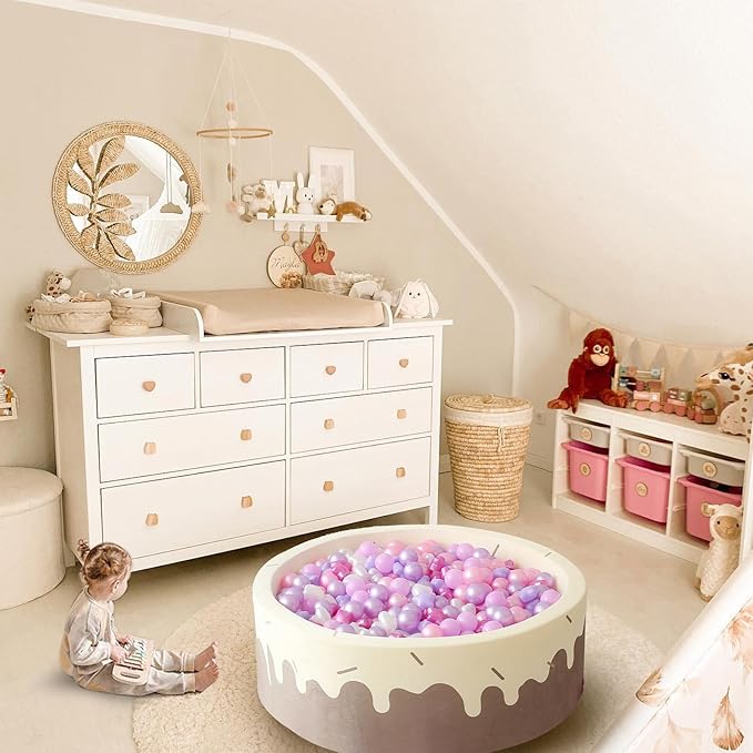 GOGOSO Ball Pits Balls for Toddlers Pack of 50 100 200 Plastics Shape Ball Non-Phthalate Non-BPA Non-Toxic 2.2-Inch Crush Proof Play Balls