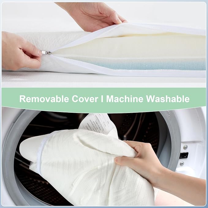 ANGELBLISS Pack and Play Mattress, 38 x 26 Pack N Play Mattress for Baby and Toddlers, Gel Memory Foam Mattress with Removable Cover, Dual Side Premium Playpen Mattress, BM-01