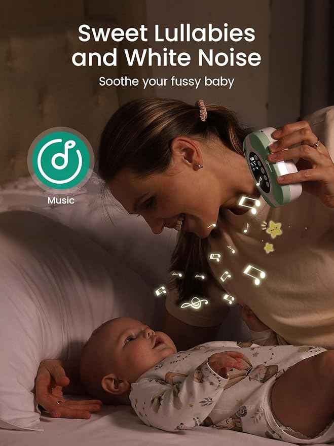 GROWNSY Electric Nose Suction for Baby, Hospital-Grade Nasal Aspirator with Night Light,Soothing Lullabies, Baby Nose Sucker with 9 Adjustable Suction Levels, Green