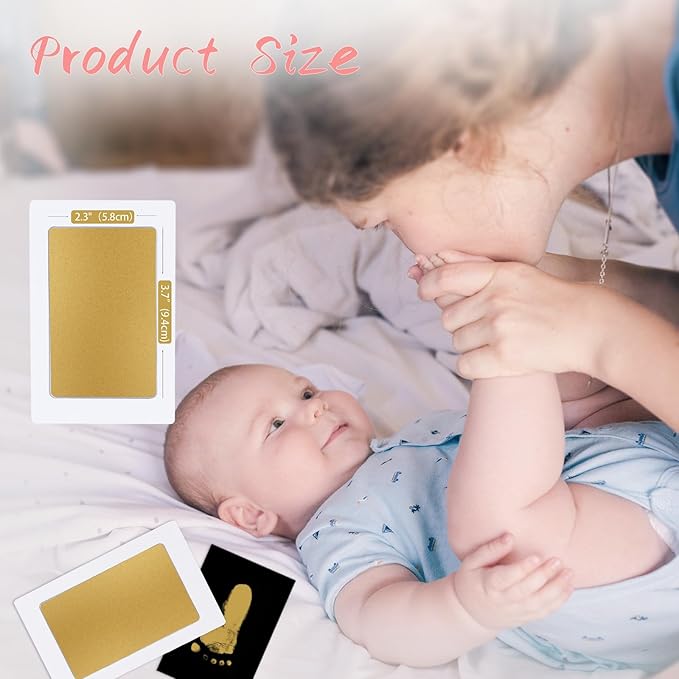 4-Pack Baby Footprint Kits,Inkless Hand and Footprint Kit,Clean Touch Baby Handprints and Footprints Kits,No Mess Ink Pad for Baby Hand and Footprints,Baby Shower Gifts for New Moms