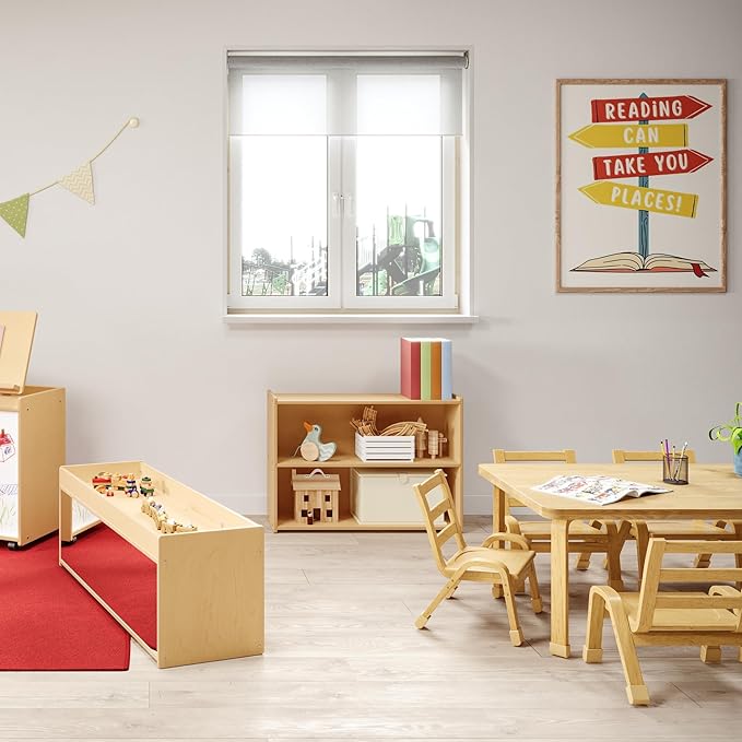 Angeles Value Line Narrow 2-Shelf Storage, Classroom Shelves and Daycare Furniture, Kids' Bookcases Cabinets & Shelves, 36" L x 12" W x 26" H