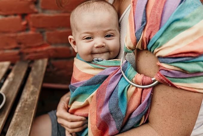 Hip Baby Wrap - 100% Soft Cotton Baby Sling Wrap - Baby Hip Carrier - Nursing Wraps for Breastfeeding, Baby Carrier Sling - Newborn to Toddler Baby Carrying Wrap, Supports 8-35 lbs - Summer Rainbow