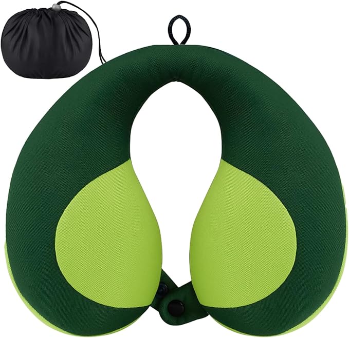 INFANZIA Kids Chin Supporting Travel Neck Pillow, Helps Support Head and Neck, Comfortably Designed for Head, Neck, and Chin Support - Gifts for Toddler/Child/Kids, Green