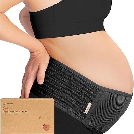 KeaBabies Maternity Belly Bands for Pregnant Women - Soft & Breathable Pregnancy Belly Support Band, Adjustable Maternity Belt for Back, Pelvic Support, Comfortable, Easy to Use (Midnight Black, 2XL)