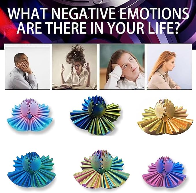 Gear Ball, 4.2in 3D Printed Gear Ball Spin Ball Cube Fidget Toys, Gear Sphere, Gear Ball Fidget Toy, Stress Ball, GearSphere Desk Toy, Fidget Balls, Gear Toy for Anxiety Relaxing (Laser Purple Blue)