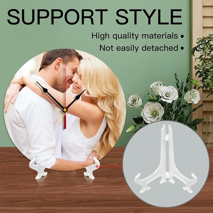 Generic Custom Clocks for Walls Personalized Picture Hanging Time Clocks Customized Round Clock for Birthday Wedding Present Wedding Friend Family Lover, 10inch-25cm