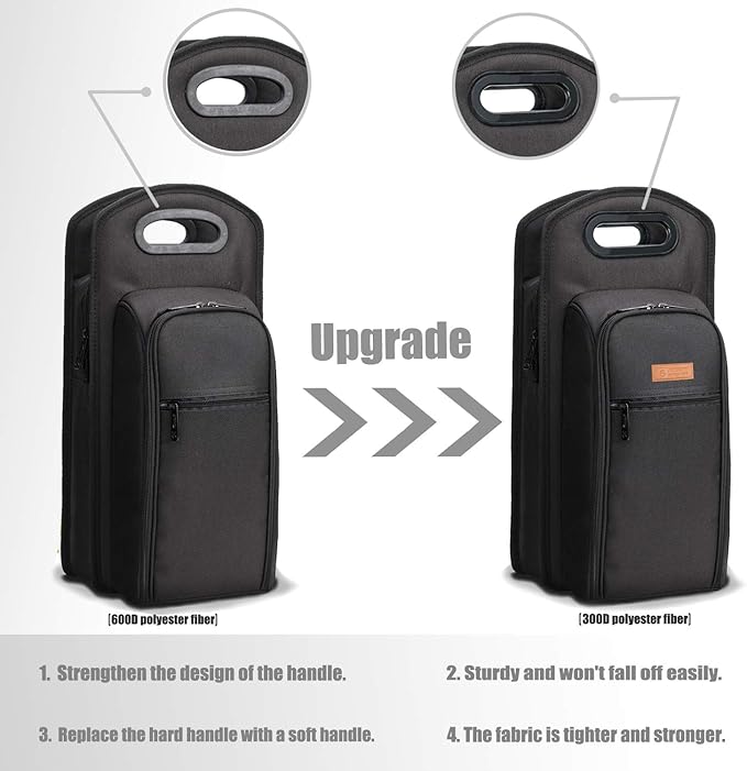 ALLCAMP 6 Piece Wine Travel Bag and Insulated Wine Carrier Tote Carrying Cooler Bag with Handle,Great Gift for Wine Lover