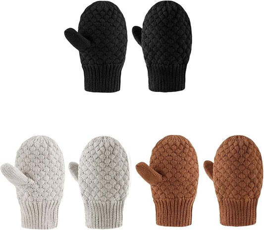 Baby Knit Mittens Toddler Boys Girls Gloves Winter Infant Newborn No Scratch Mitten 0-3 Years