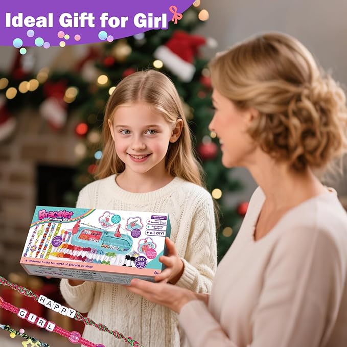 Arts and Crafts for Kids Ages 8-12,Friendship Bracelet Making Kit for Girl,DIY Arts and Crafts Maker for Kids,Jewelry Making Kit Christmas Gifts for Ages 6 7 8 9 10 11 12 Year Old (Purple)