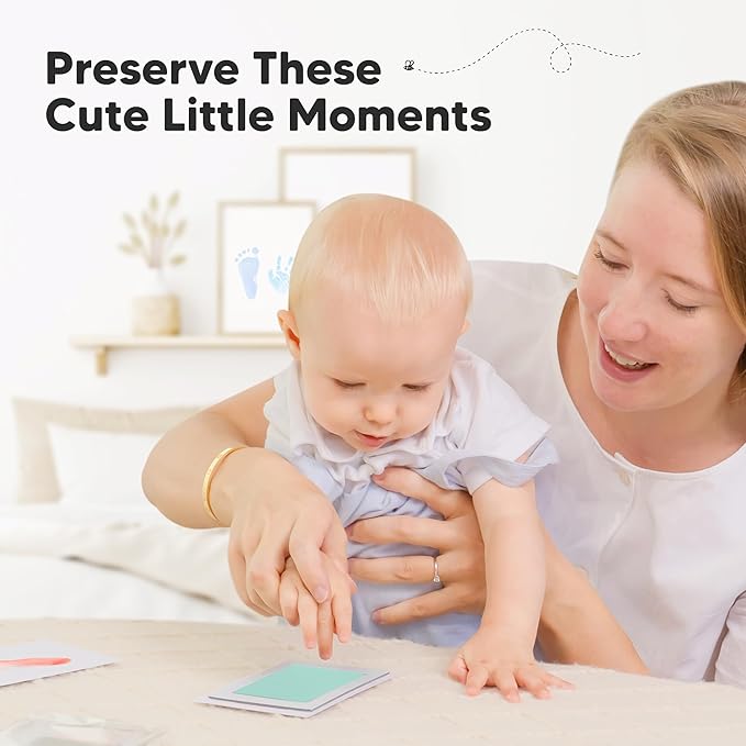 4-Pack Inkless Baby Hand and Footprint Kit - Mess Free Ink Pad for Newborn Keepsake, Dog Nose & Paw Print Kit, Clean Touch Ink Pad for Baby Hand & Footprints, Ideal New Mom Gifts (Popsicle)