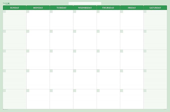 30-day Horizontal Dry-wet eraseable Wall Planner 32" x 48" Sunday -Saturday