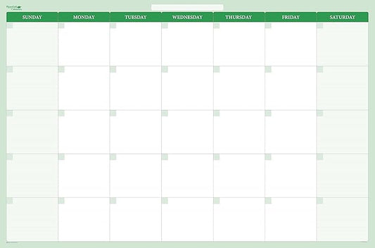 30-day Horizontal Dry-wet eraseable Wall Planner 32" x 48" Sunday -Saturday
