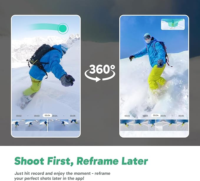 AKASO 360 Weatherproof 360° Action Camera - 5.7K 360 Video with 1/2" 48MP Sensors, 72MP 360 Photo, 360-SuperSmooth, 2.29" Touchscreen, Invisible Selfie Stick Effect, 360° Horizon Lock, AI Tracking