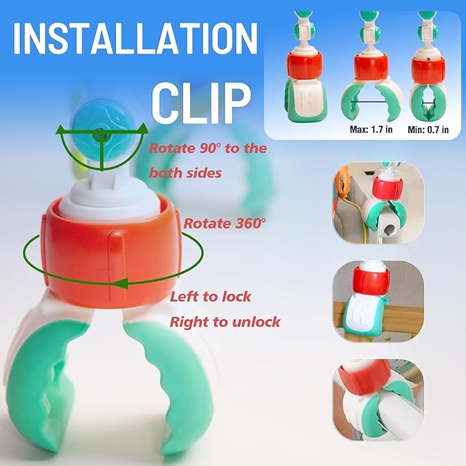 Adjustable Baby Stroller Arch Toy, Car Seat Toys for Infants 6-12 Months Hanging Toy Bar Attachment with Teether & Sound, Crib Comfort Gift for Birthday, Baby Shower