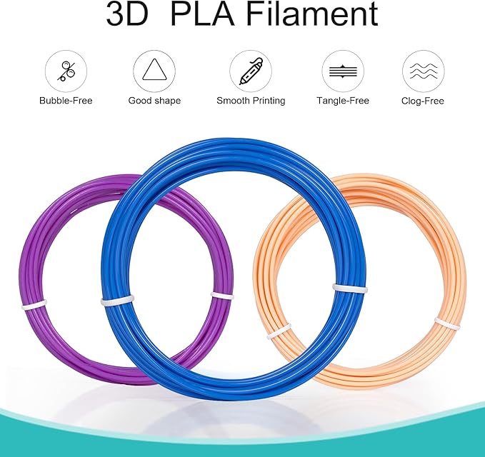 31 Colors 3D Pen Filament Refills Works with SCRIB3D PIKA3D MYNT3D 3D Pen, 16 Feet Per Color 1.75mm PLA 3D Printing Filament Refills, NOT FIT 3Doodler Start Pen