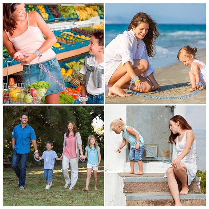 Anti Lost Wrist Link (8.2ft), Socub Breathable Toddler Leash Wrist for Child Safety, Wrist Link for Kids with Key Lock, Pink