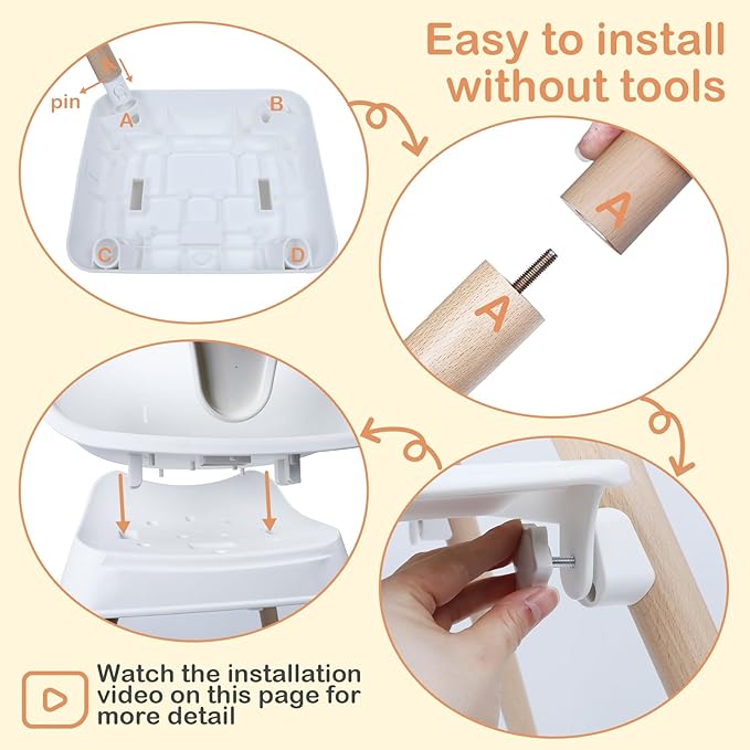 9 in 1 Convertible Baby High Chair with Booster, Wooden Highchair for Babies and Toddlers with Adjustable Tray & 5-Point Harness, Multi-Functional Growing Seat for Feeding, Learning & Play, Beige