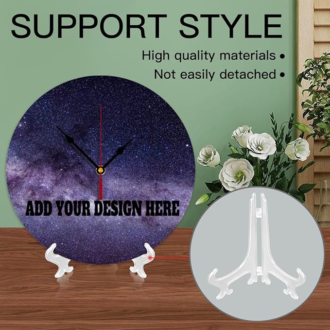 Generic Custom Wall Clock Personalized Clocks with Photo Text Logo Customized Round Clock for Birthday Wedding Present Wedding Friend Family Lover, 12inch-30cm