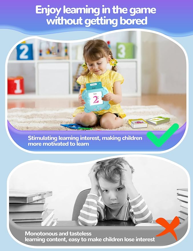 Italian and English Talking Flash Cards for Toddlers, 510 Sight Words Bilingual Learning Toys for Children, Autism Pocket Speech Therapy Toys, Italiano Vocabulary Educational Flashcards