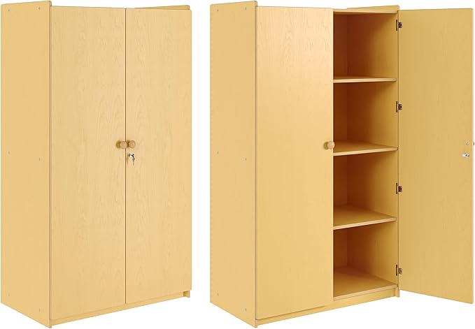 Angeles Value Line Teacher's Storage Cabinet, Classroom Shelves and Daycare Furniture, Lockable Storage Cabinet, 36" L x 19" W x 63" H