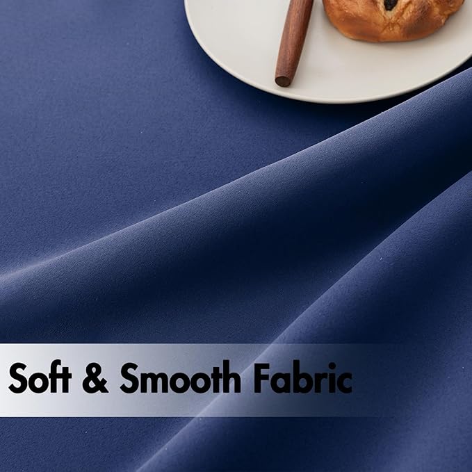 ANRODUO Back Tab Blackout Curtains for Bedroom Living Room, Rod Pocket Pinch Pleated Thermal Insulated Room Darkening Curtains 96 Inches Long 2 Panels, Navy Blue, 42 x 96 Inch