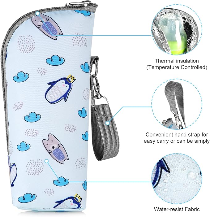 Accmor Baby Bottle Cooler Tote Bags, Insulated Breastmilk Cooler Bag, Nursing Bottle Cooler Warmer Bag for Nursing Mom Daycare Travel