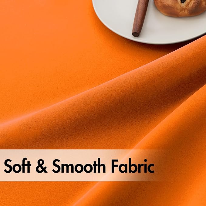 ANRODUO Back Tab Blackout Curtains for Bedroom Living Room, Rod Pocket Pinch Pleated Thermal Insulated Room Darkening Curtains 72 Inches Long 2 Panels, Orange, 42 x 72 Inch