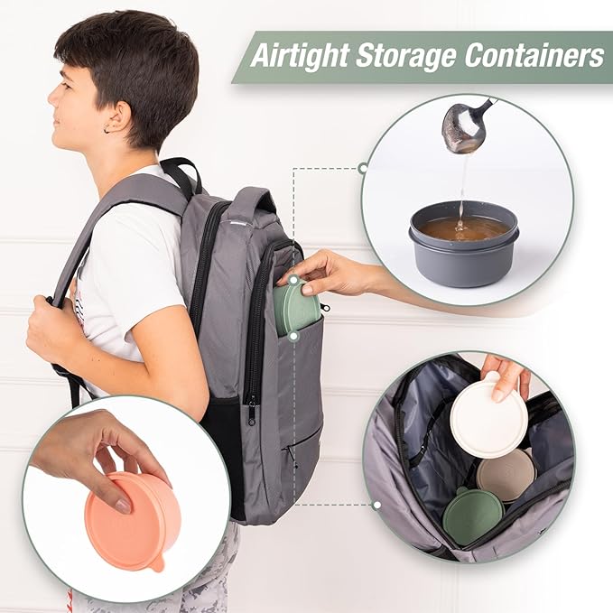 9 oz Small Round Food Storage Containers with Lids Set of 10, Airtight Leakproof Reusable, Plastic To Go Bento Box, Mini Lunch Box, Snack Storage Bowl, for Kitchen, Picnic (10)