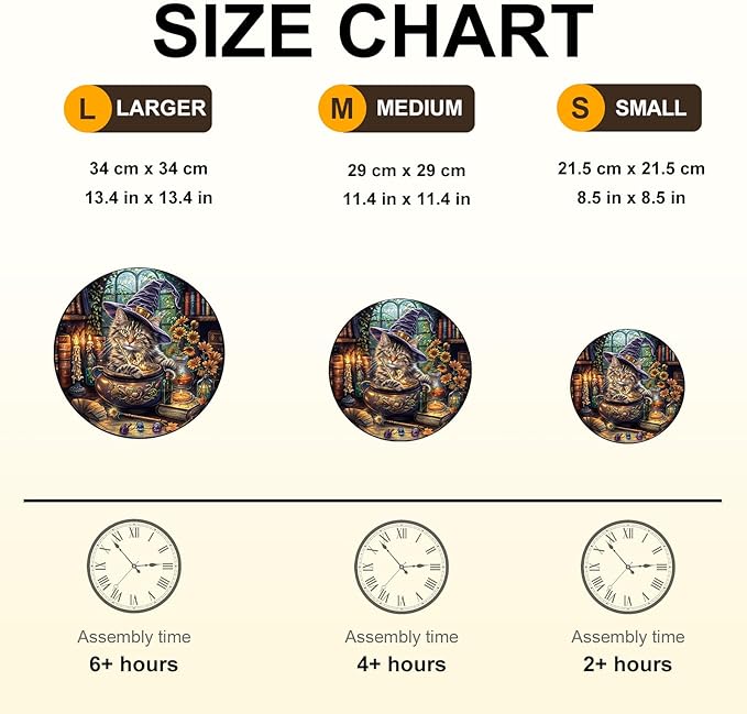 KAAYEE Wooden Puzzles for Adults, 3D Visual Effect Magic Feline Cat Wooden Jigsaw Puzzle Unique Shape Wood Puzzle Adult, 3D Effect Flat Puzzle Birthday Family Game (XL)