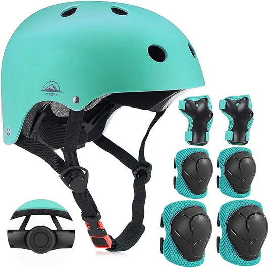 Adjustable Kids Helmet with Knee Pad, Elbow Pads & Wrist Guards - Toddler Bike Helmets for Ages 3-5, 5-8, 8-14 Years - Perfect for Skating, Biking, Cycling, and Skateboard - for Boys and Girls