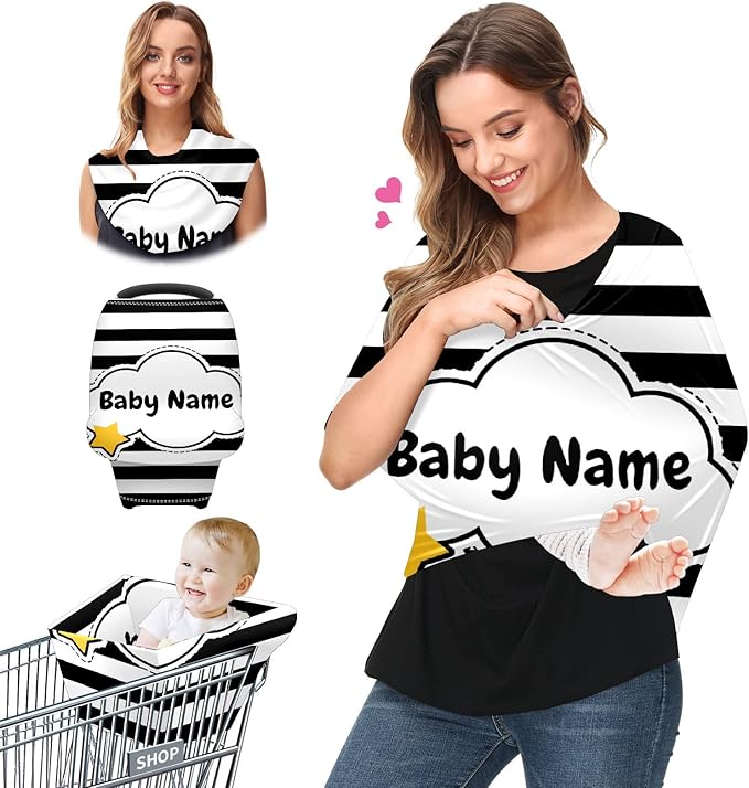 Baby Car Seat Stroller Cover Nursing Cover New Mom Breastfeeding Scarf Soft Stretchy Infant Carrier Cover Car Canopy Coverage