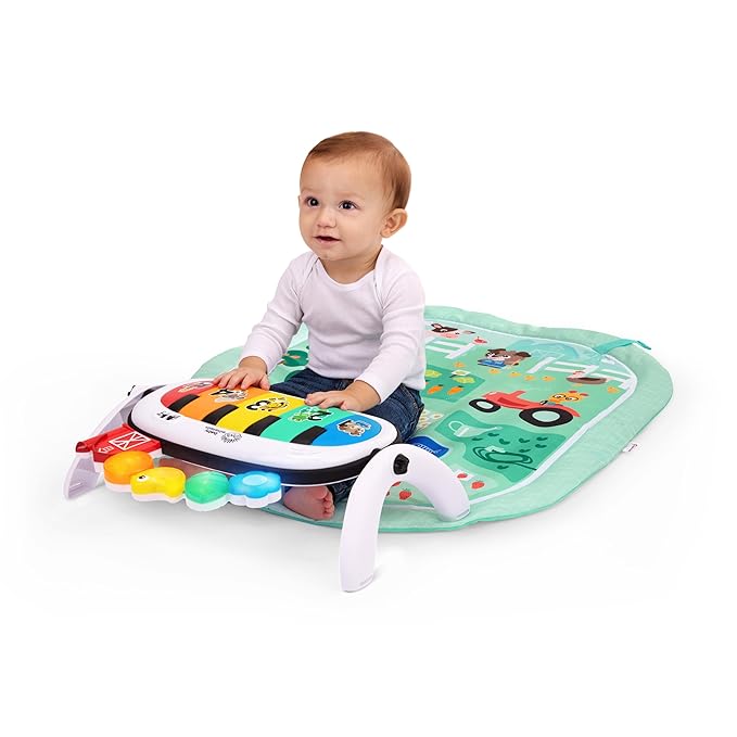 Baby Einstein Farm Explorers 4-in-1 Kickin’ Tunes Musical Meadow Music & Language Discovery Gym, Ages 0 Months and Up