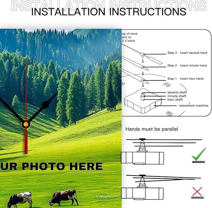 Generic Custom Wall Clock Personalized Wall Photo That PVC Customized Round Silent Clock for Living Room Creative, 10inch-25cm