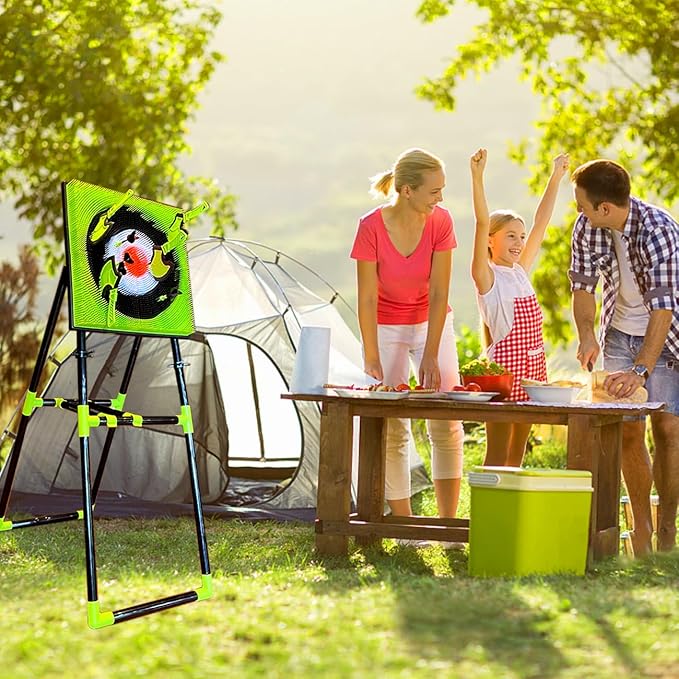 Axe Throwing Game for Backyard,Plastic Axe Throwing Game Set,Ax Throwing Game Set for Adults,Contains Foldable Axe Throwing Board,Axes,Bows and Arrows and 3 Types of Darts for Family Games