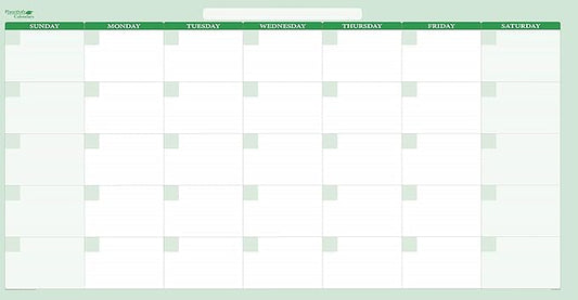 30-Day 1-Month Dry and Wet Erasable Wall Calendar Planner (38" 75", Earth Green)