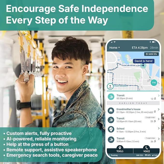 AngelSense Personal GPS Tracker for Kids, Teen, Autism, Special Needs, Elderly, Dementia - 2-Way Auto-Answer Speakerphone & SOS Button - School Bus Tracking - Subscription Required