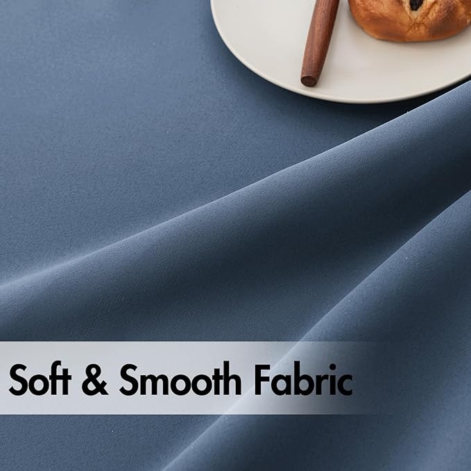 ANRODUO Back Tab Blackout Curtains for Bedroom Living Room, Rod Pocket Pinch Pleated Thermal Insulated Room Darkening Curtains 96 Inches Long 2 Panels, Stone Blue, 42 x 96 Inch