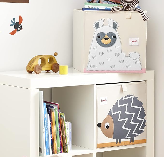 3 Sprouts Toy Storage Organizer: Toy Box Cube Organizer for Playroom, Nursery - Foldable Storage Bin - Llama