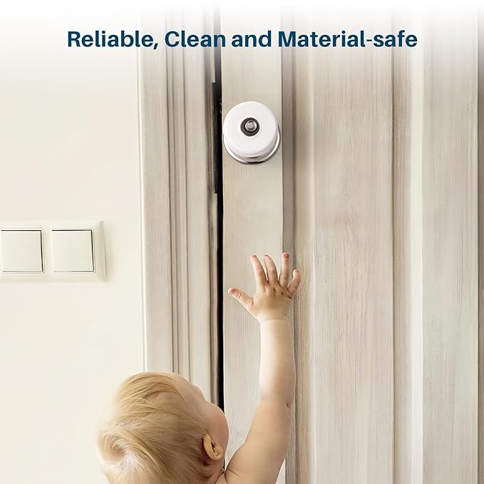 Inaya Baby Proofing Door Knob Cover (4 Pack) - Prevent Children from Opening Doors, Fit Most Round Knobs - Door Knob Safety Cover for Kids, Child Proof Door Lock, Child Proof Door Locks - Clear