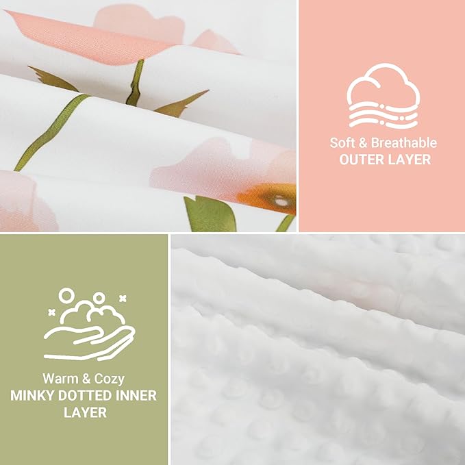 Elstey Car Seat Cover Baby, Minky Dot Carseat Covers Baby Girls, Lightweight Infant Car Seat Cover Canopy with 2 Layers Breathable Mesh Windows, Stroller Carrier for Babies Newborn Essentials