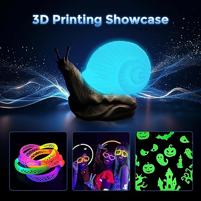 FLASHFORGE Rapid PLA Filament 1.75mm Luminous Red, 500mm/s High Speed Printing, Glow in The Dark 3D Printer Filament 1kg Spool, Dimensional Accuracy +/- 0.02mm, Brilliant, Long-Lasting Glow