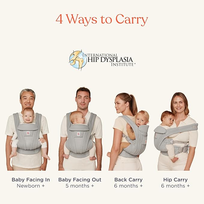Ergobaby Omni Deluxe Baby Carrier Newborn to Toddler - Breathable Baby Carriers for Summer - All-Position Carrier with Enhanced Lumbar Support & Airflow (7-45 Pounds), Mesh, Midnight Blue