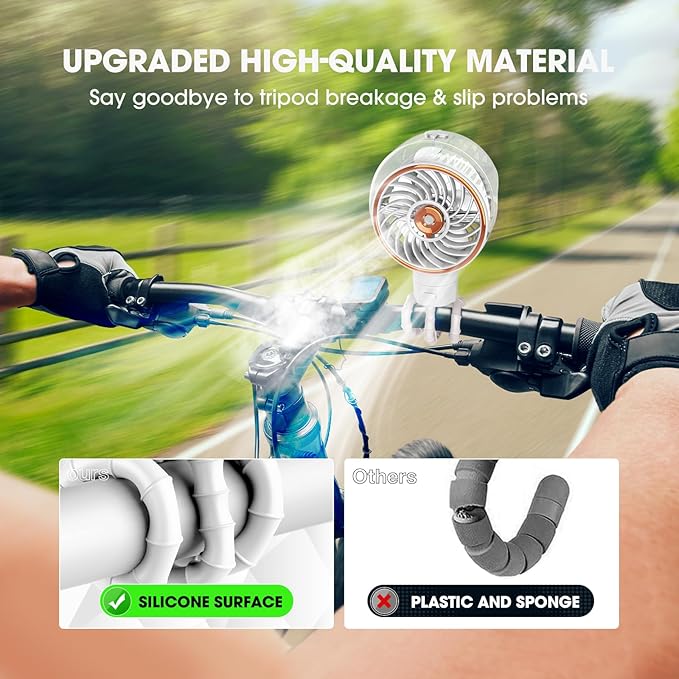 Ausic Stroller Fan with Mist, 100ml Misting Portable Fan for Stroller, Baby Fans with Detachable Tripod, Baby Essentials, Clip on Fans for Crib, Treadmill, Car Seat, Outdoor