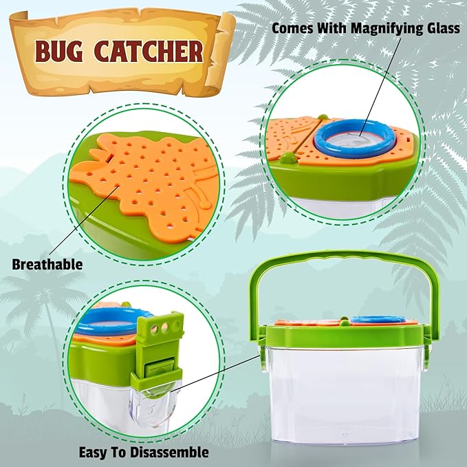 ESSENSON Bug Catcher and Kids Explorer Kit, Outdoor Bug Catching Explorer Adventure Kit with Binoculars, Summer Outdoor Toys for Kids Ages 4-8