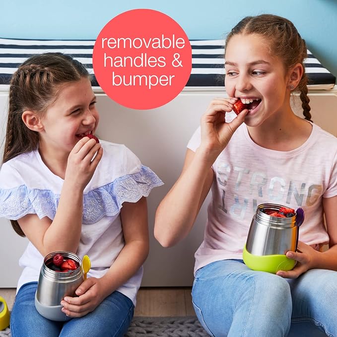 b.box Insulated Food Jar with Spork for Toddlers | Easy Open Container | Stainless Steel, 5hrs + of perfect temperatures | Dishwasher safe, BPA Free (Indigo Rose, 11 oz)